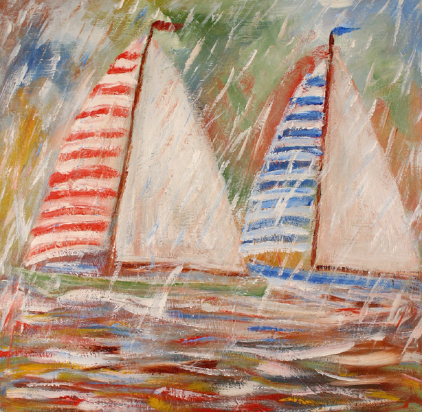 SAILING IN A SQUALL by Kevin Geary sold for 140 at Whyte's Auctions