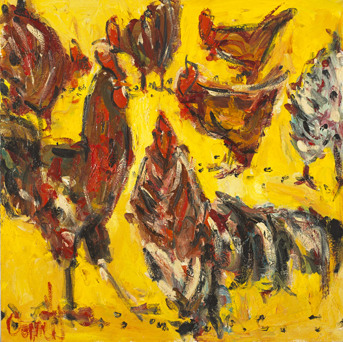 SEVEN HENS by Deborah Donnelly sold for 380 at Whyte's Auctions