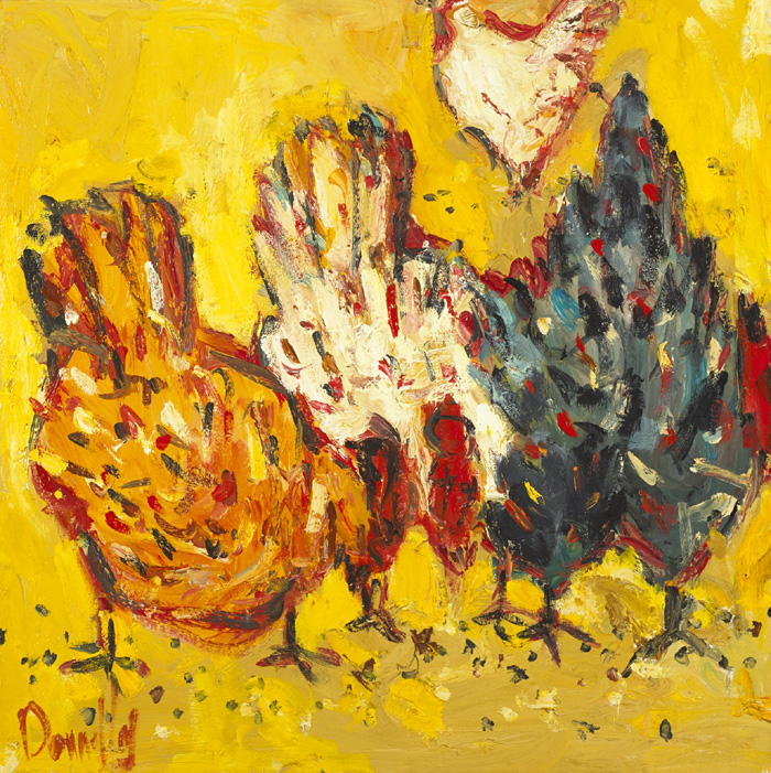 FOUR HENS by Deborah Donnelly sold for 380 at Whyte's Auctions