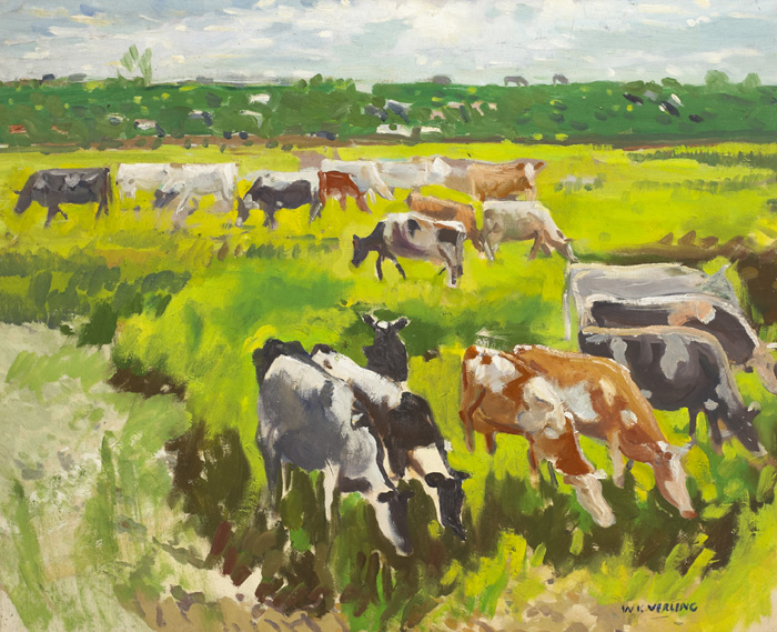 CATTLE GRAZING, COONAGH, COUNTY LIMERICK by Walter Verling sold for 400 at Whyte's Auctions