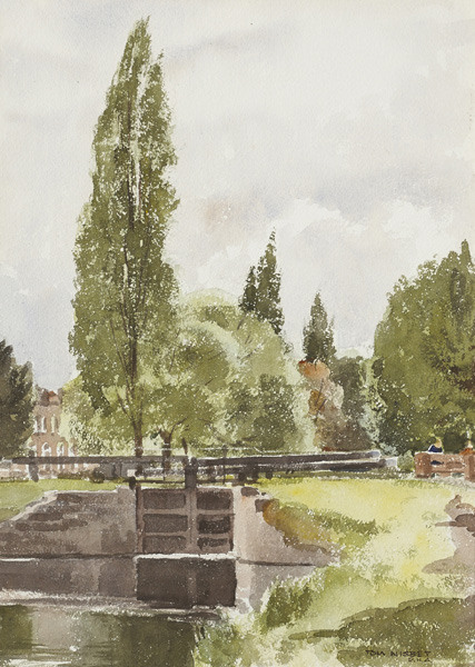 POPLARS, GRAND CANAL by Tom Nisbet sold for 320 at Whyte's Auctions