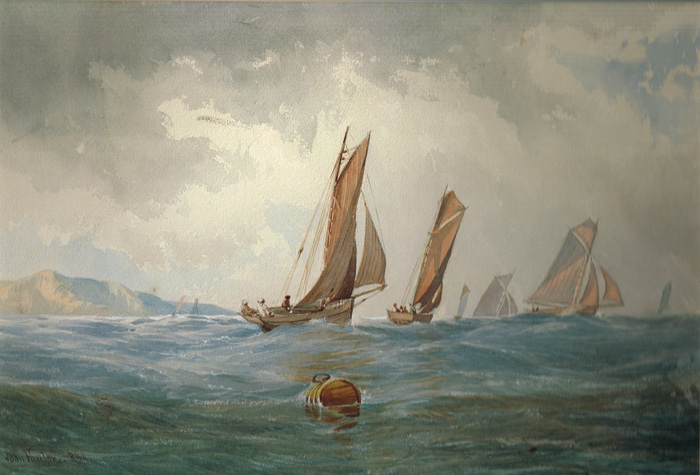 SCHOONERS IN A SEASCAPE by John Faulkner sold for 340 at Whyte's Auctions