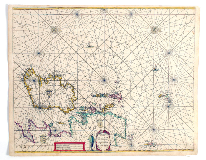 1690 Sea Charts of Ireland and the Thames Estuary and Essex coast. at Whyte's Auctions