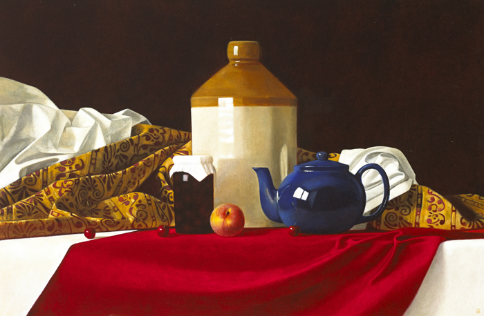 STILL LIFE WITH BLUE TEAPOT, c. 2001 by Ian McAllister sold for 1,400 at Whyte's Auctions