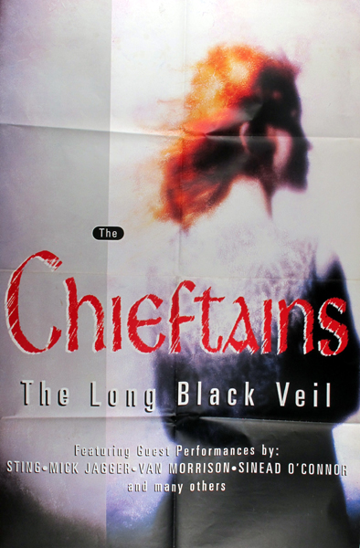 The Chieftains, Long Black Veil". Promotional poster for the 1996 release of the album." at Whyte's Auctions