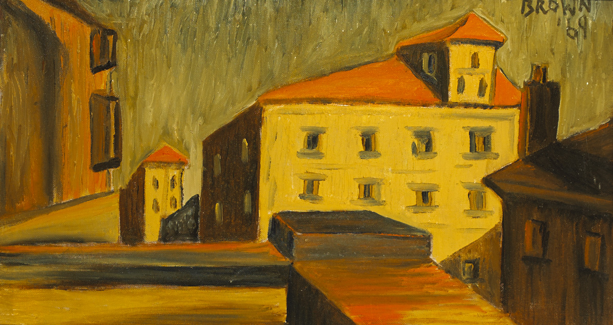 BUILDING TOPS, 1969 by Christy Brown sold for 1,600 at Whyte's Auctions