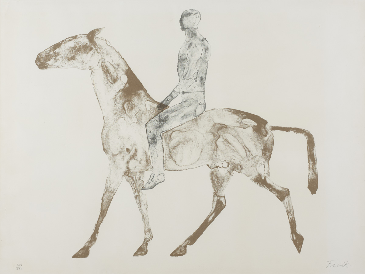 THE GREY RIDER, 1970 by Dame Elisabeth Frink sold for 1,800 at Whyte's Auctions
