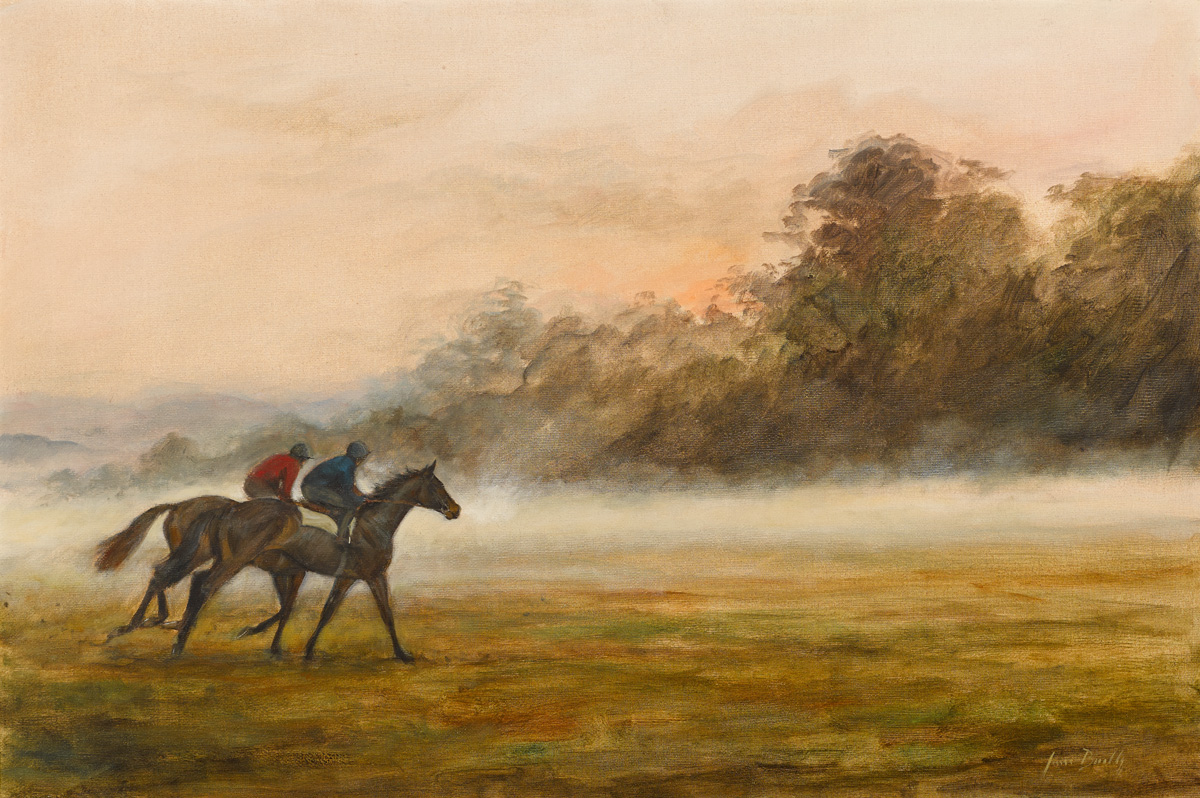 EQUESTRIAN SCENE by June Brilly sold for 950 at Whyte's Auctions