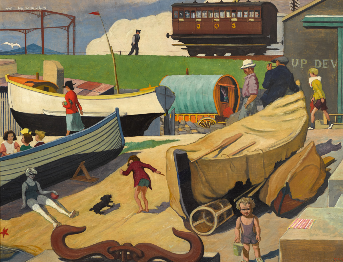 [MISCELLANEOUS OBJECTS], NORTH BRAY HARBOUR, COUNTY WICKLOW, 1935 by Harry Kernoff sold for 28,000 at Whyte's Auctions