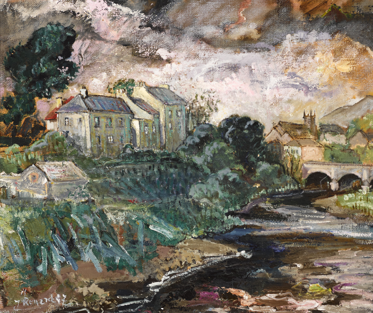 VIEW OF THE CARLISLE BRIDGE AND DARGLE RIVER, BRAY by Yann Renard Goulet sold for 950 at Whyte's Auctions