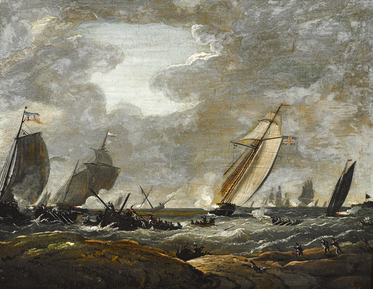 LANDING OF THE FRENCH AT KILLALA, 1798 by William Sadler II sold for 1,700 at Whyte's Auctions