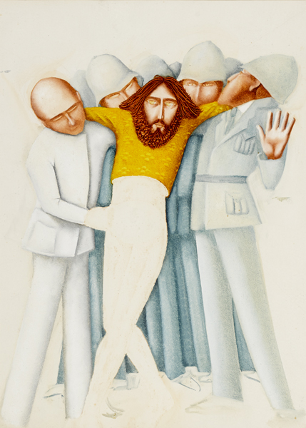 JESUS AND THE POLICEMEN by Barry Castle sold for 550 at Whyte's Auctions