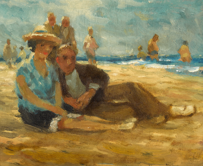 LOVERS BY THE SEA by William Mason sold for 300 at Whyte's Auctions