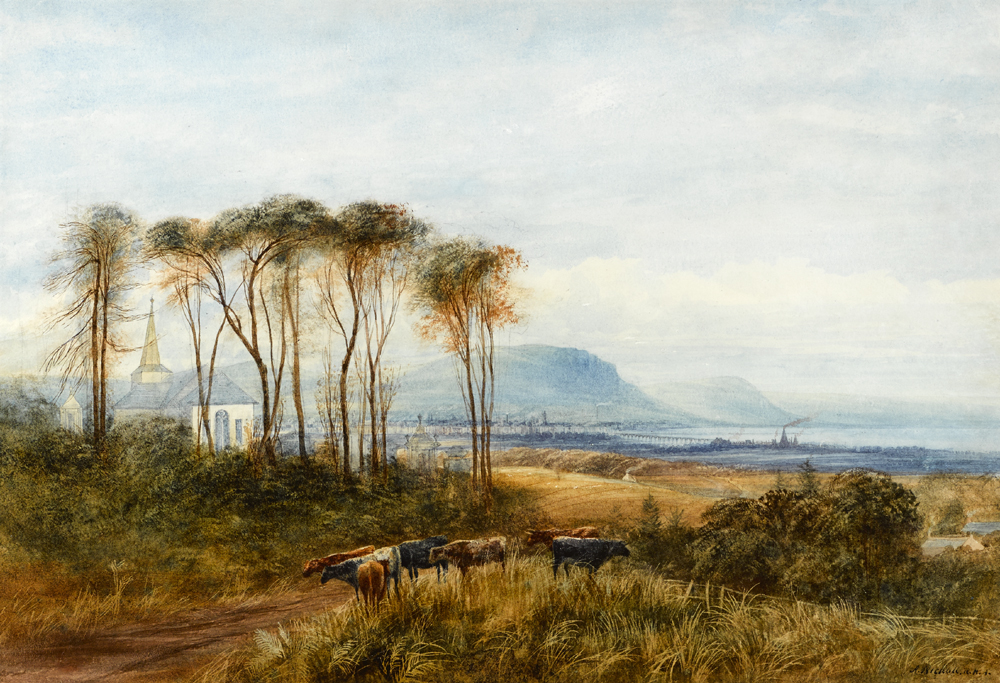 BELFAST FROM KNOCKBREDA CHURCH, c.1850 by Andrew Nicholl sold for 1,600 at Whyte's Auctions