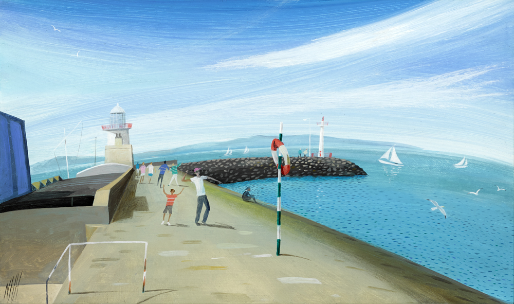 THE LIGHTHOUSE ON THE PIER, HOWTH, COUNTY DUBLIN by Nicholas Hely Hutchinson sold for 950 at Whyte's Auctions