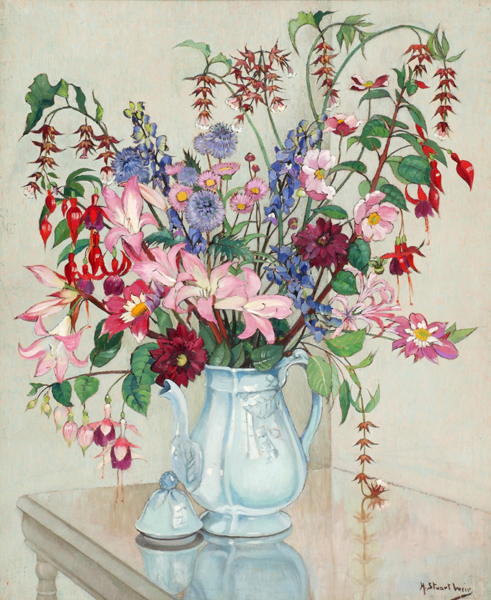 FLOWERS IN A WINDOW, 1960 by Helen Stuart Weir sold for 200 at Whyte's Auctions