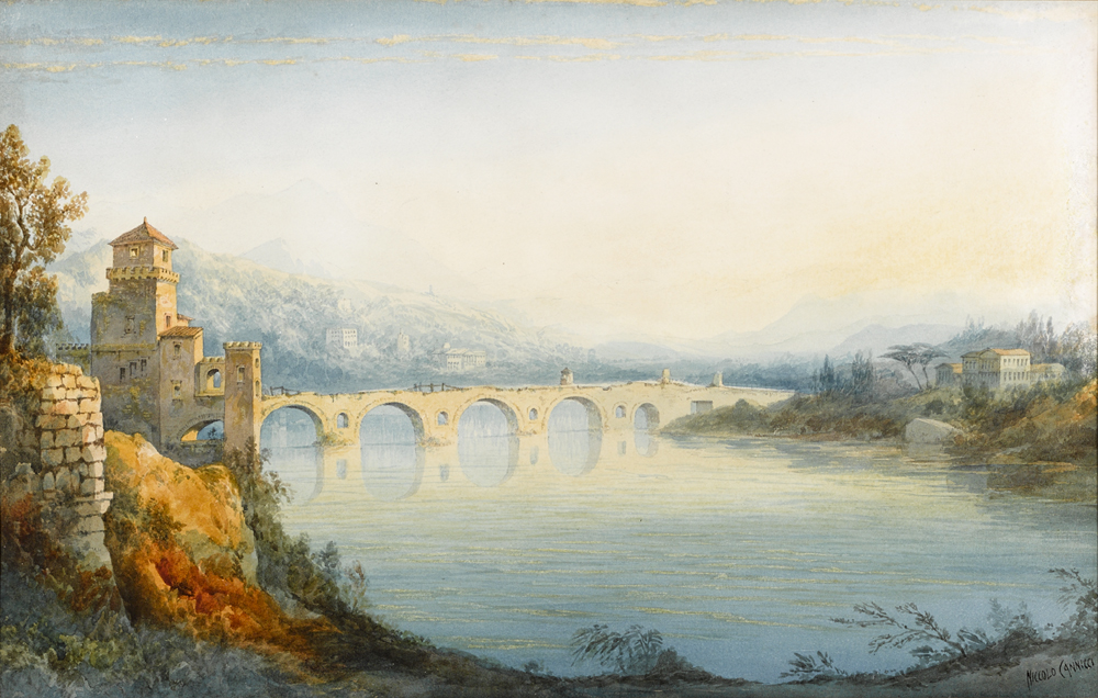 THE BRIDGE AT AVIGNON, FRANCE by Niccol Cannicci sold for 950 at Whyte's Auctions