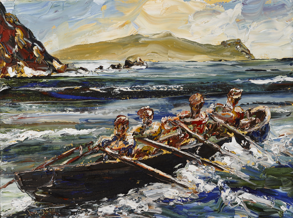 FOUR MEN IN A BOAT by Liam O'Neill sold for 5,600 at Whyte's Auctions