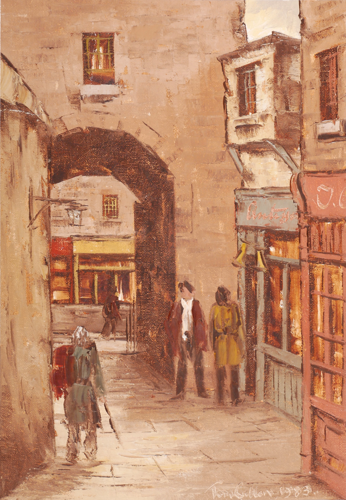 MERCHANT'S ARCH, TEMPLE BAR, DUBLIN, 1983 by Tom Cullen sold for 170 at Whyte's Auctions