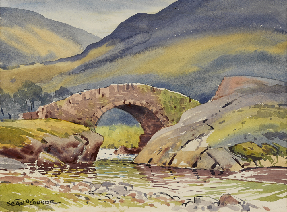 THE FLASH FLOOD BRIDGE, BLACK VALLEY. KILLARNEY, COUNTY KERRY by Sen O'Connor sold for 220 at Whyte's Auctions