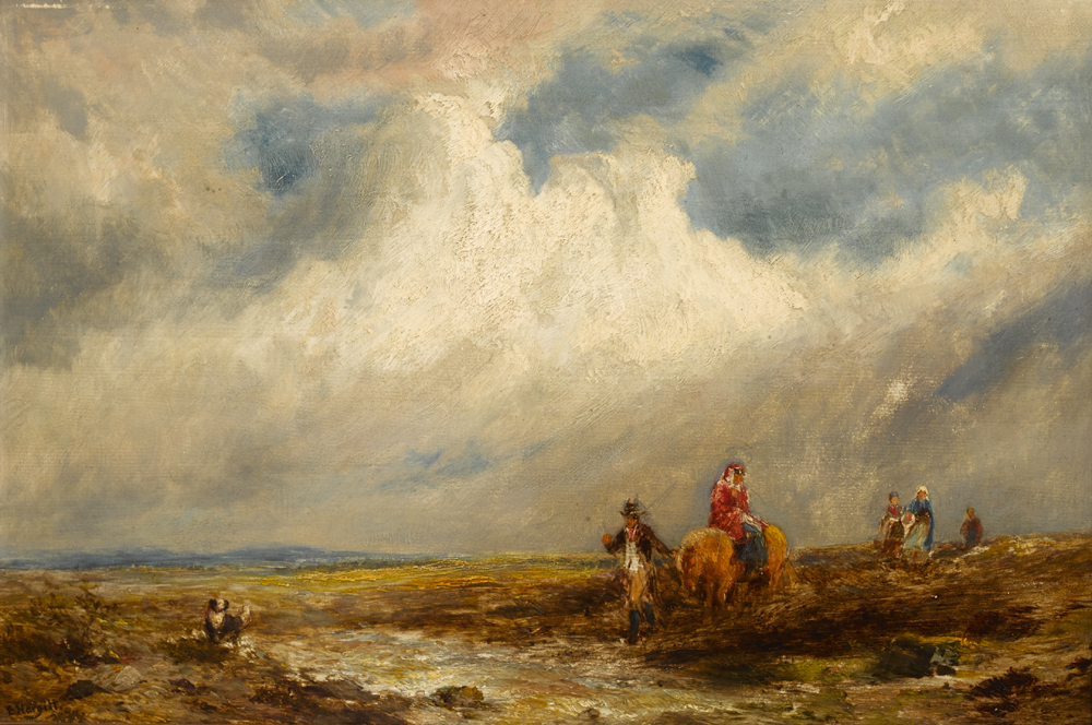 IRISH PEASANTS GOING TO MARKET by Edward Hargitt sold for 480 at Whyte's Auctions