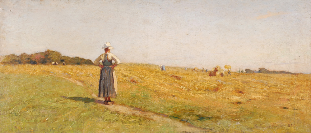 HARVEST SCENE, 1888 by Charles Francis De Klyn sold for 260 at Whyte's Auctions