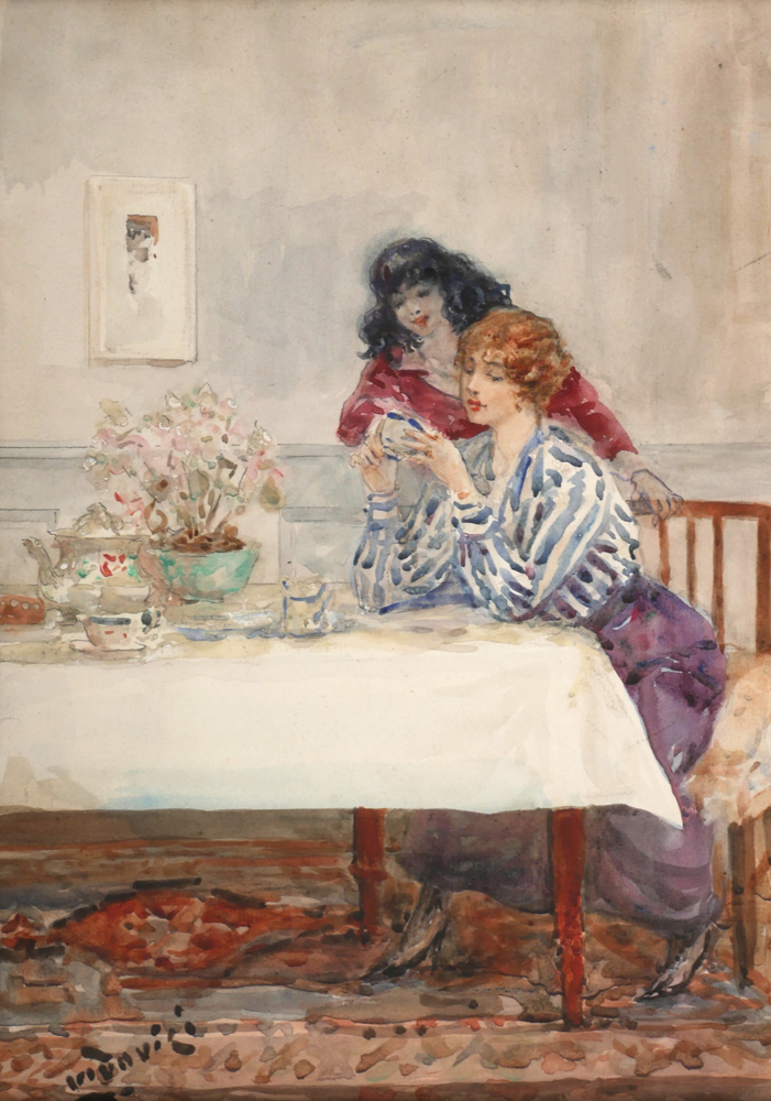 READING THE TEA LEAVES by Alfred II Ludovici sold for 200 at Whyte's Auctions
