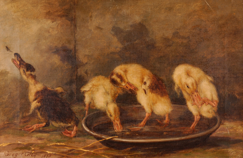 DUCKLINGS, 1893 by Gregor Grey sold for 680 at Whyte's Auctions