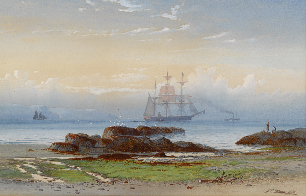 TALL SHIP ENTERING THE HARBOUR, 1888 by Anthony Carey Stannus sold for 1,900 at Whyte's Auctions
