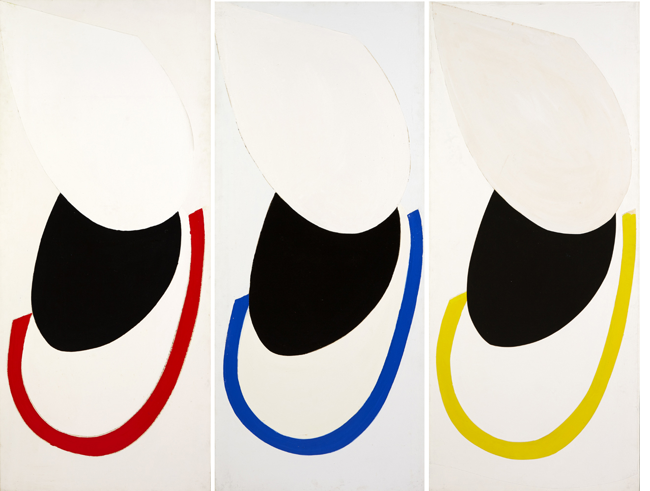 SUSPENDED FORMS TRIPTYCH [RED, BLUE AND YELLOW], 1982 by Sir Terry Frost sold for 30,000 at Whyte's Auctions