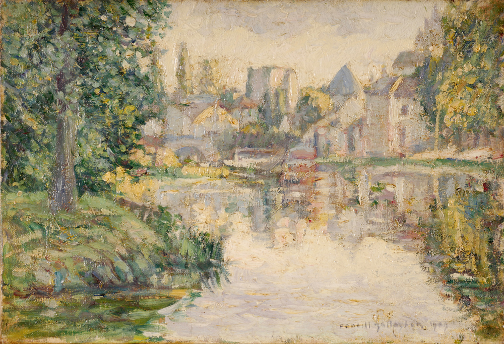 RIVER, SOUTH OF MORET, 1909 by Frederick O'Neill Gallagher sold for 290 at Whyte's Auctions