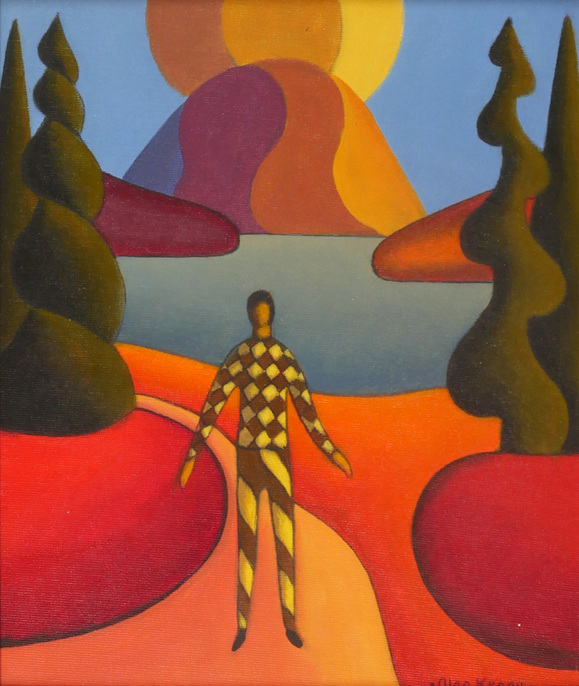 SOFTSCAPE WITH FASHION VICTIM, 1990 by Alan Kenny sold for 460 at Whyte's Auctions