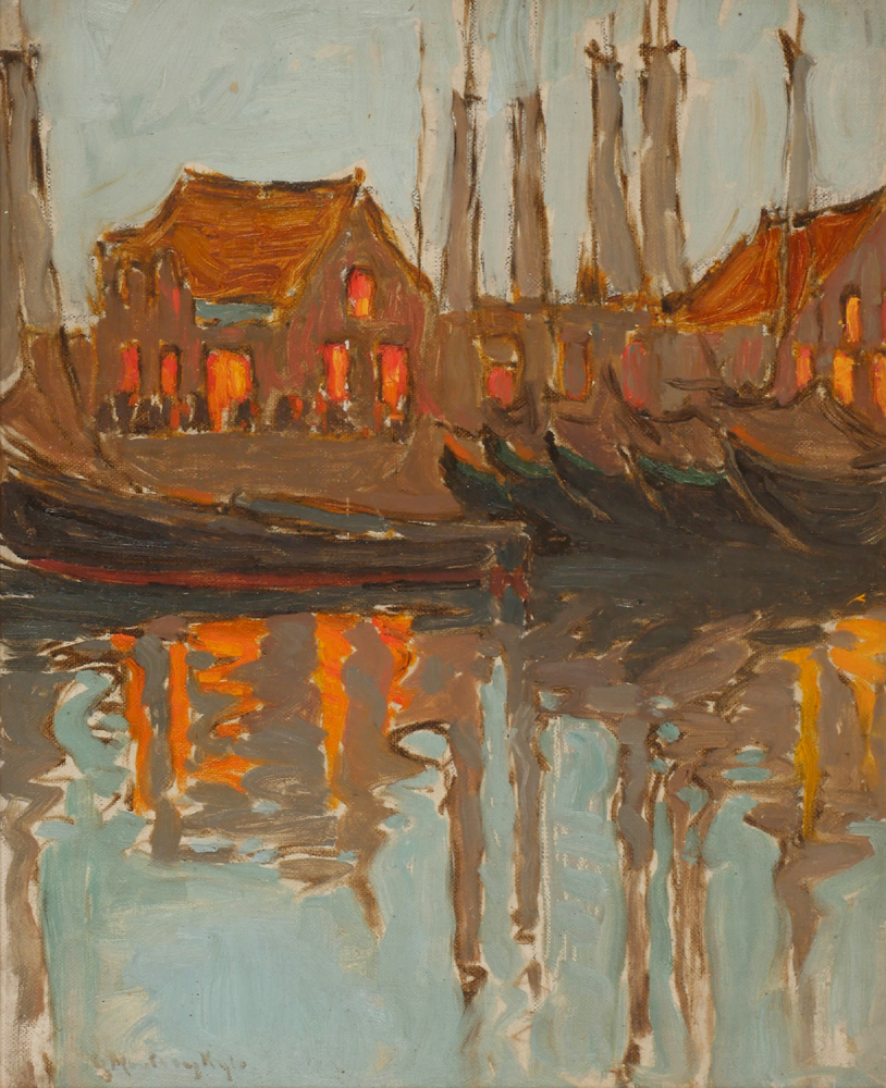 THE HARBOUR VOLENDAM, circa 1926-27 by Georgina Moutray Kyle sold for 580 at Whyte's Auctions