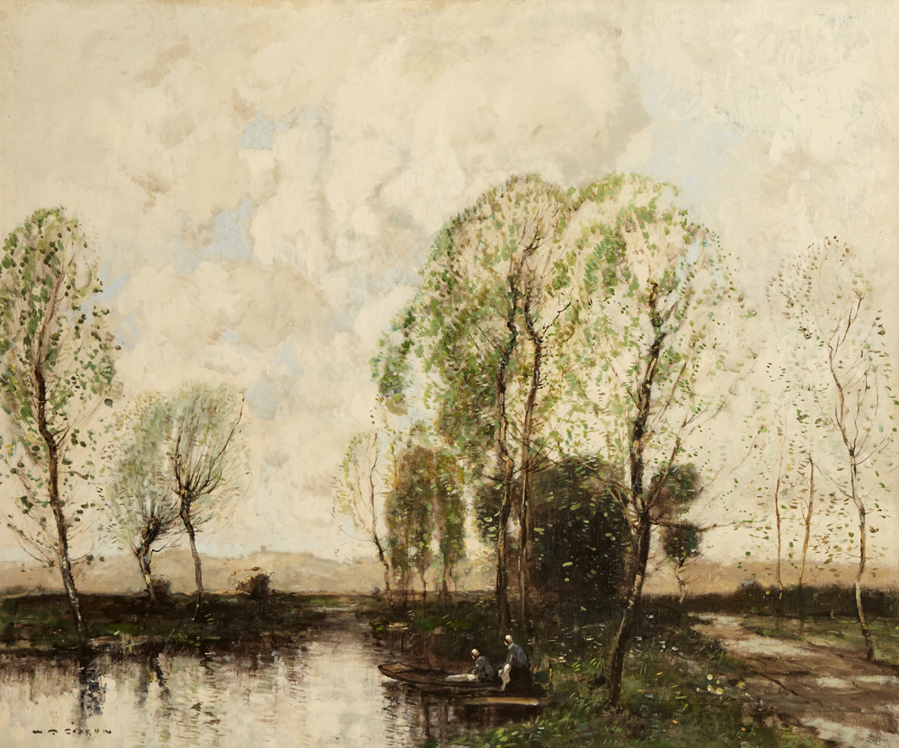 BOATING ON A CANAL by William Alfred Gibson sold for 2,900 at Whyte's Auctions