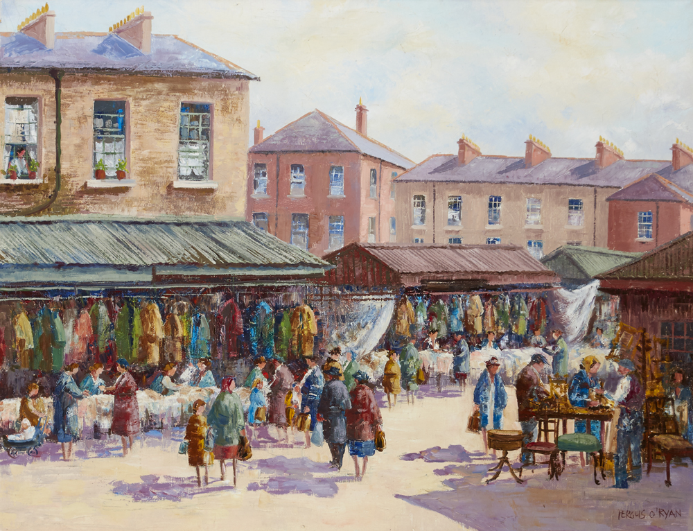 MOORE STREET MARKET, DUBLIN by Fergus O'Ryan sold for 5,400 at Whyte's Auctions