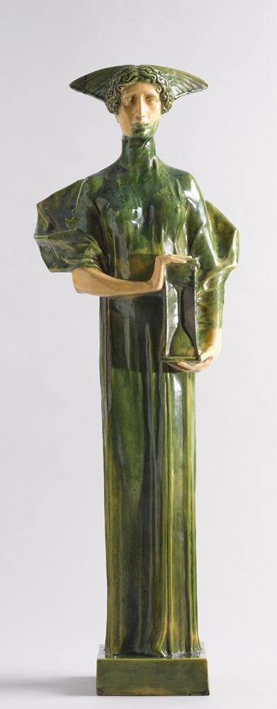 FEMALE FIGURE HOLDING AN HOURGLASS by Michael Powolny sold for 13,000 at Whyte's Auctions
