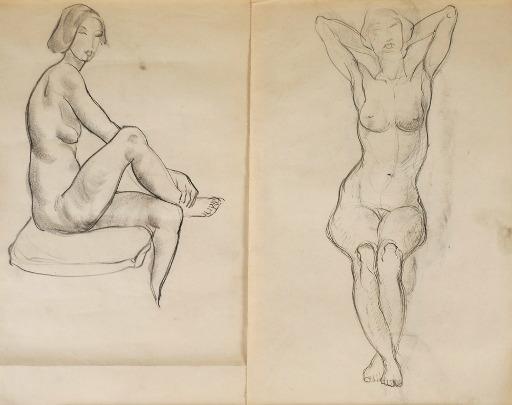 LIFE DRAWINGS (A SET OF SIX) by Abrasha Lozoff sold for 45 at Whyte's Auctions