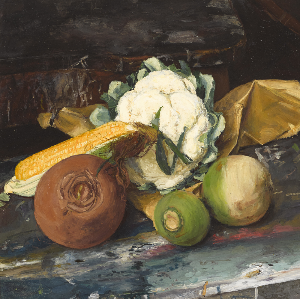 STILL LIFE WITH VEGETABLES, 1995 by Paul Kelly sold for 750 at Whyte's Auctions