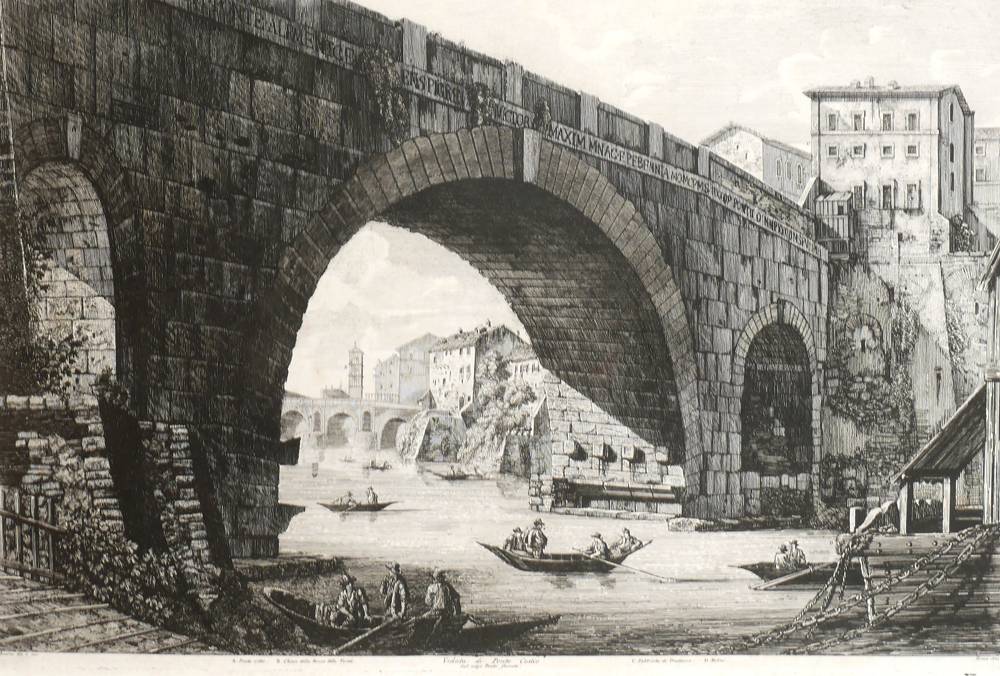 Pair of 18th century etchings of Classical Roman views. at Whyte's Auctions