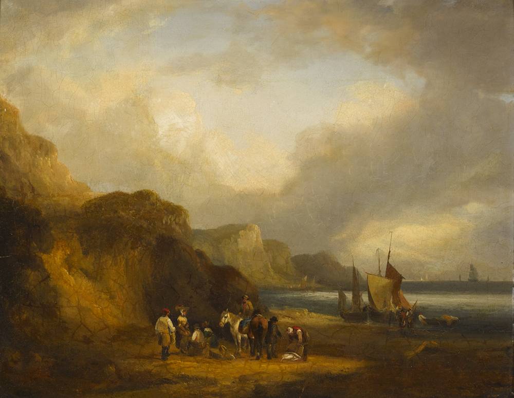 UNLOADING SHIPS, 1861 by William Shayer I sold for 950 at Whyte's Auctions