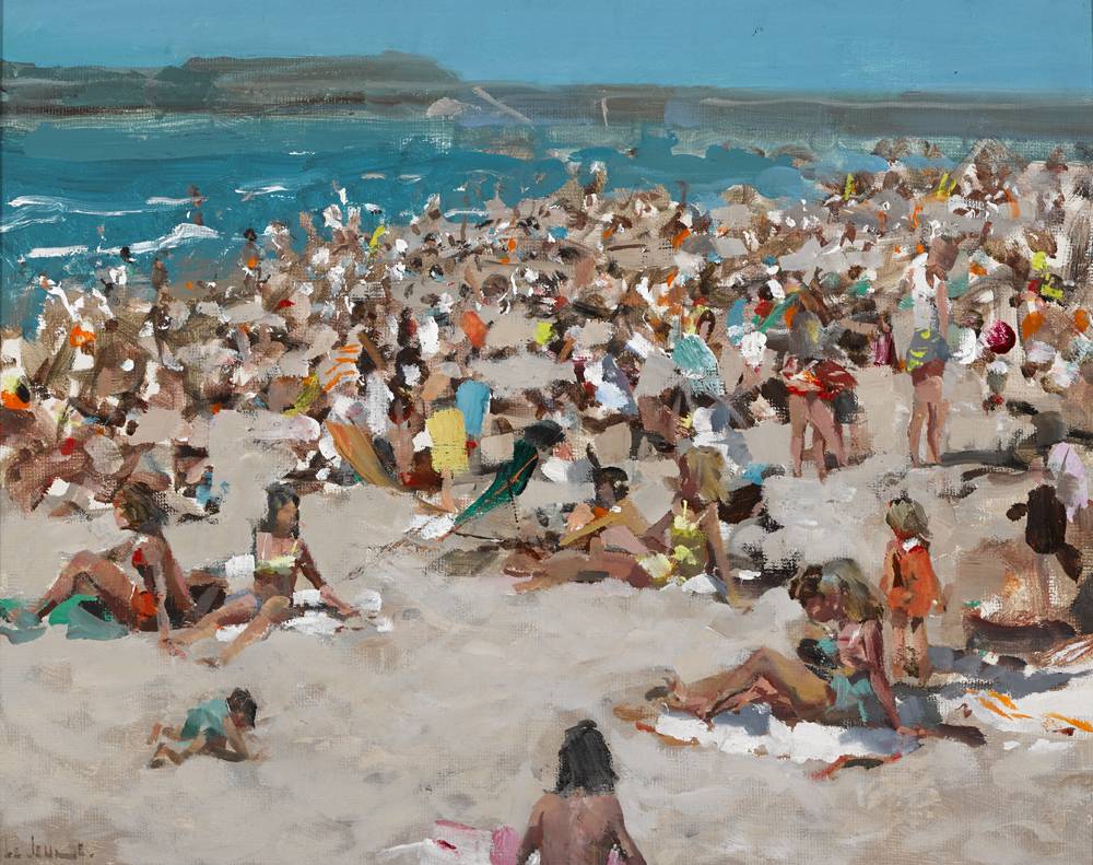 BEACH SCENE, c.1970 by James le Jeune sold for 3,600 at Whyte's Auctions