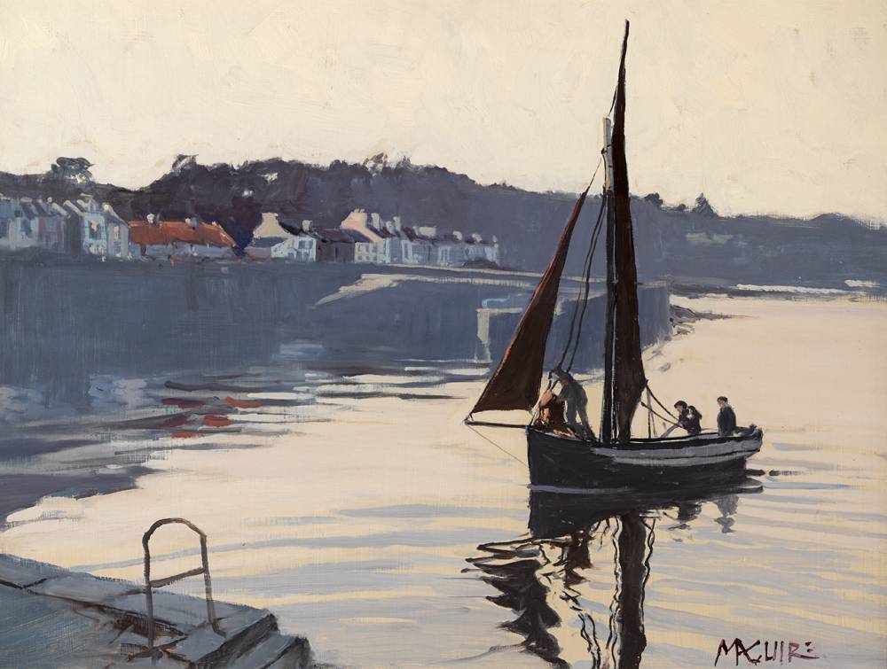EVENING, OLD QUAY, ROUNDSTONE by Cecil Maguire sold for 12,000 at Whyte's Auctions