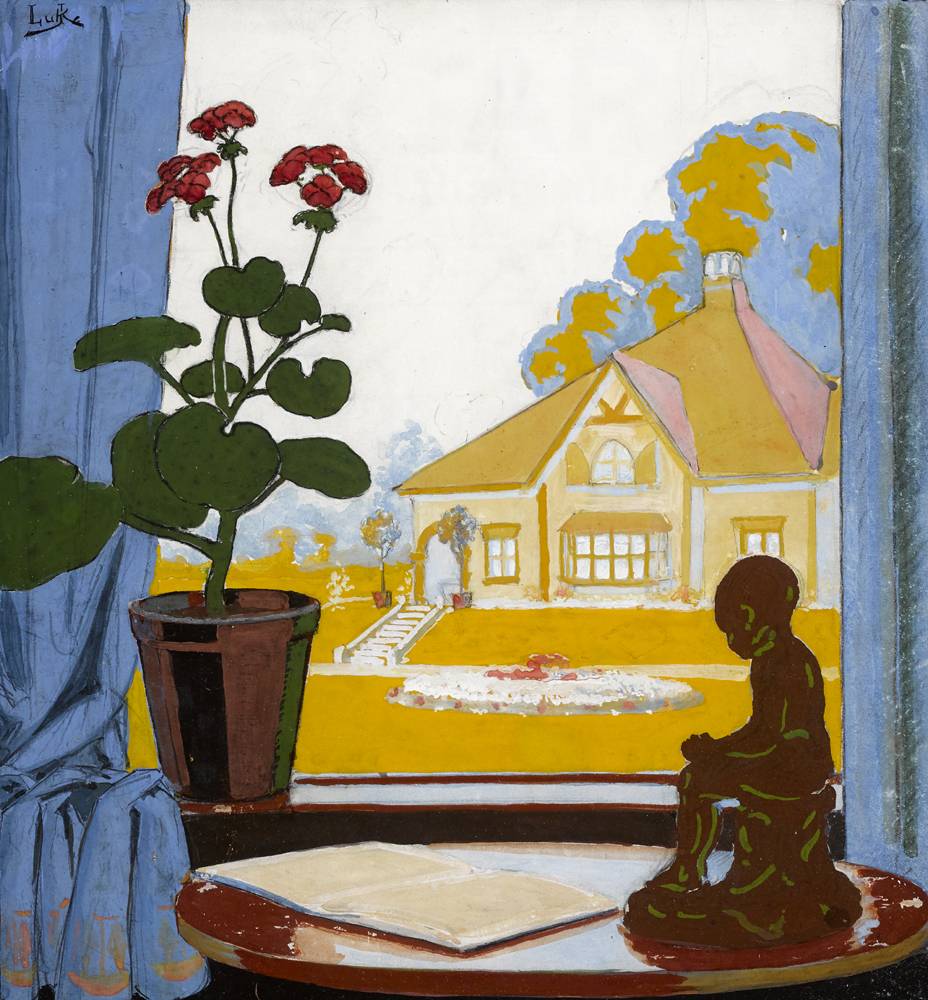 LOOKING THROUGH THE WINDOW, 1929 by John Luke sold for 6,200 at Whyte's Auctions