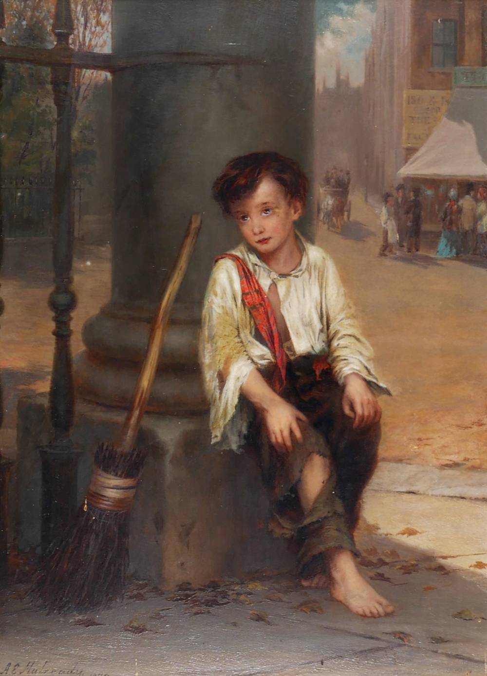 THE CHIMNEY SWEEP, 1879 by Augustus Edwin Mulready sold for 750 at Whyte's Auctions