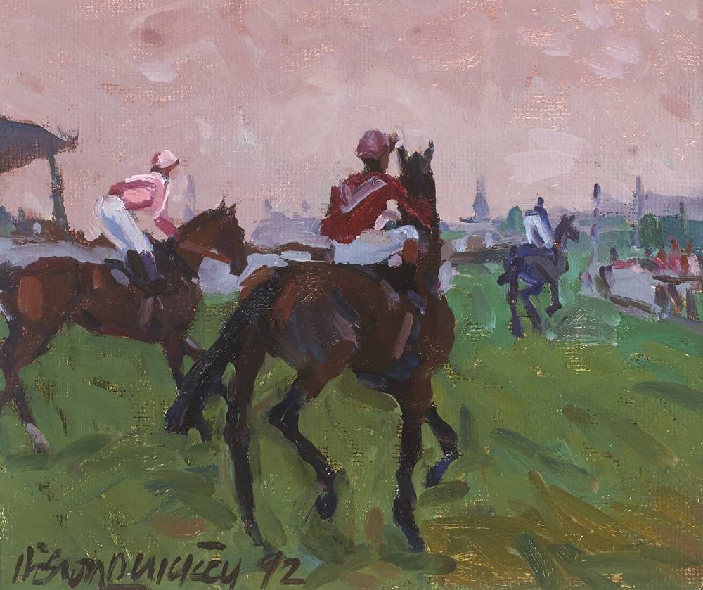 RUNNERS, 3rd PLACE, BELLEWSTOWN, DROGHEDA, COUNTY LOUTH, 1992 by Desmond Hickey sold for 520 at Whyte's Auctions