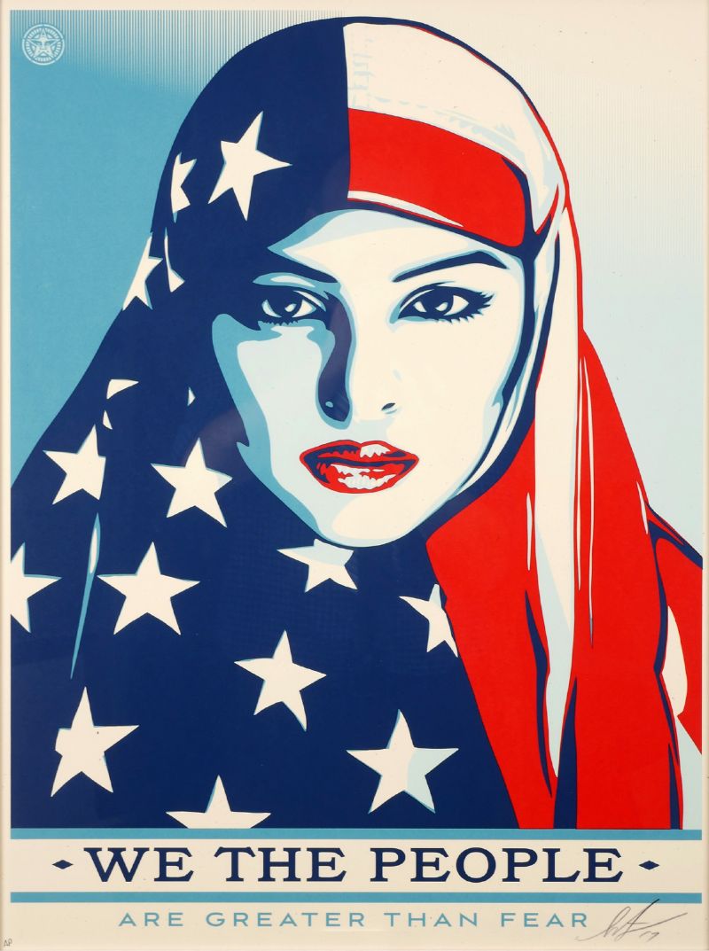 WE THE PEOPLE [ARE GREATER THAN FEAR] 2017 by Shepard Fairey sold for 700 at Whyte's Auctions