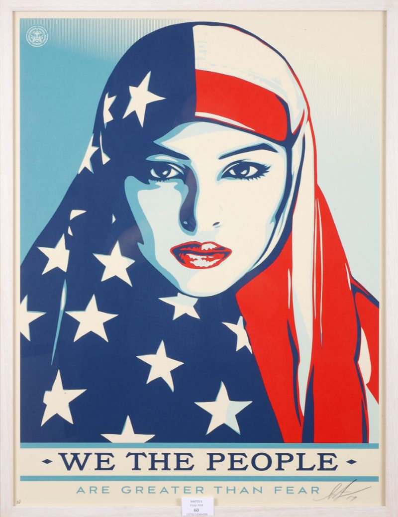 WE THE PEOPLE [ARE GREATER THAN FEAR] 2017 by Shepard Fairey sold for 700 at Whyte's Auctions