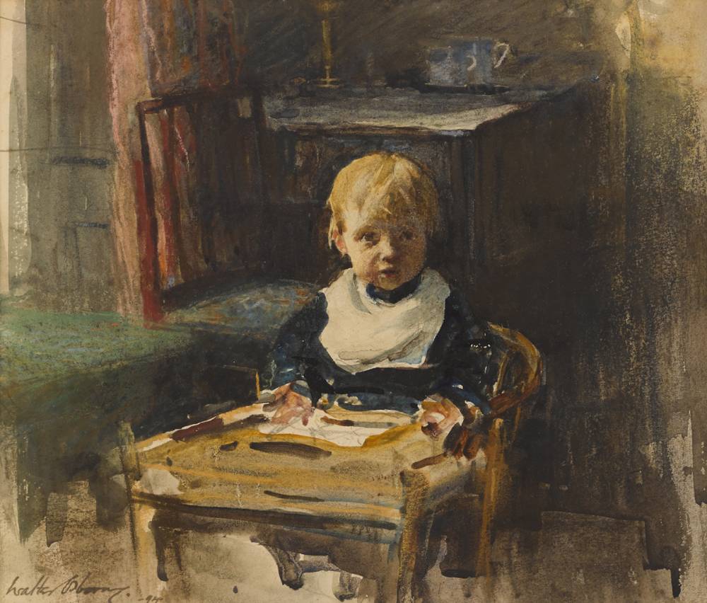 THE HIGH CHAIR (VIOLET STOCKLEY, AGED ONE YEAR, EIGHT MONTHS), 1894 by Walter Frederick Osborne sold for 9,500 at Whyte's Auctions