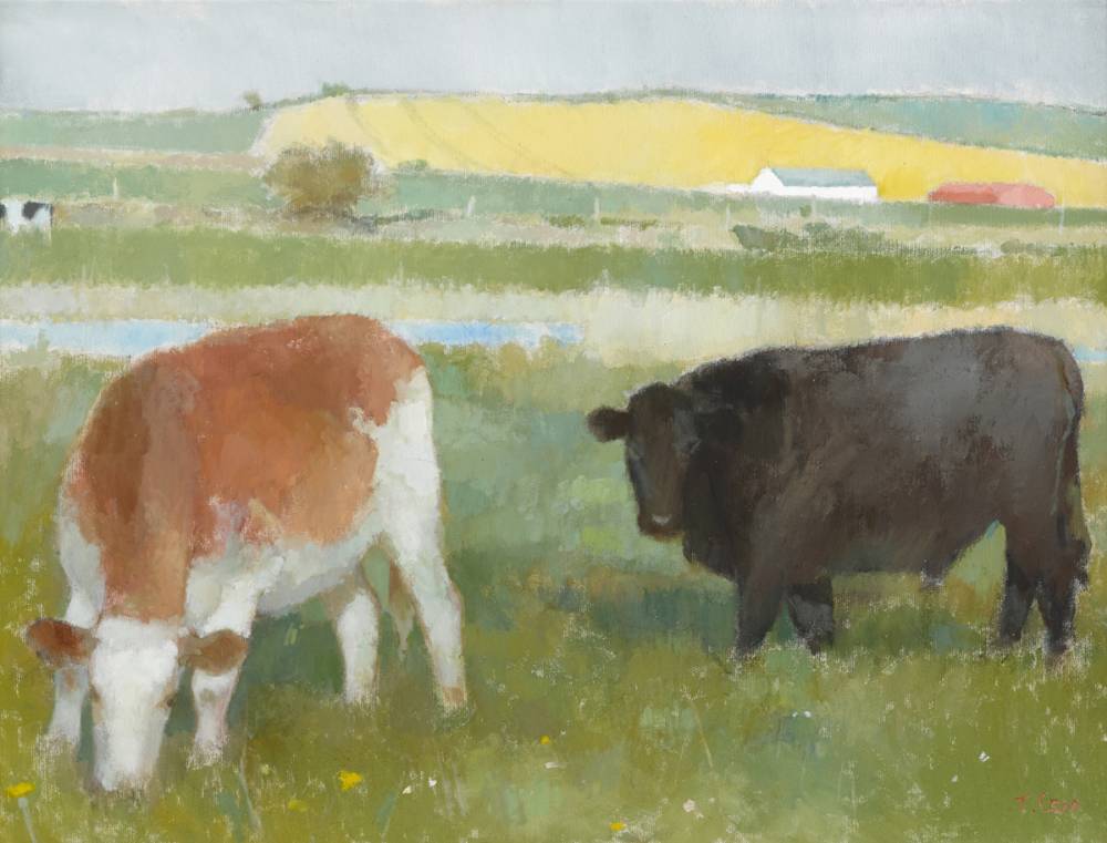 THE TWO COWS by Tom Carr sold for 1,600 at Whyte's Auctions
