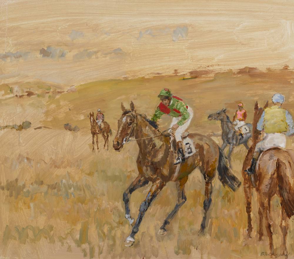 HORSES AT THE START, POINT TO POINT by Basil Blackshaw sold for 28,000 at Whyte's Auctions